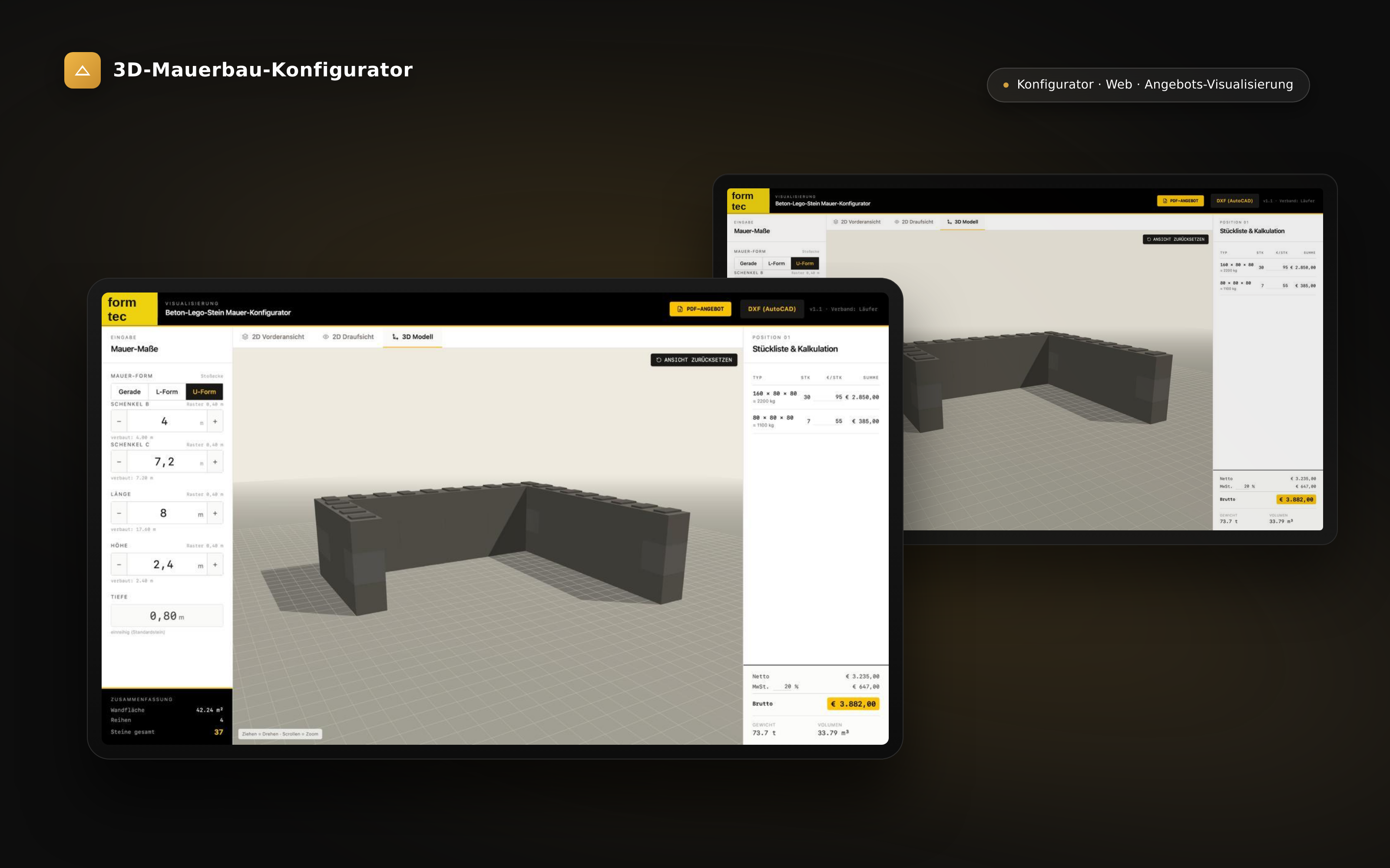3D-Visualisierung Mauerbau