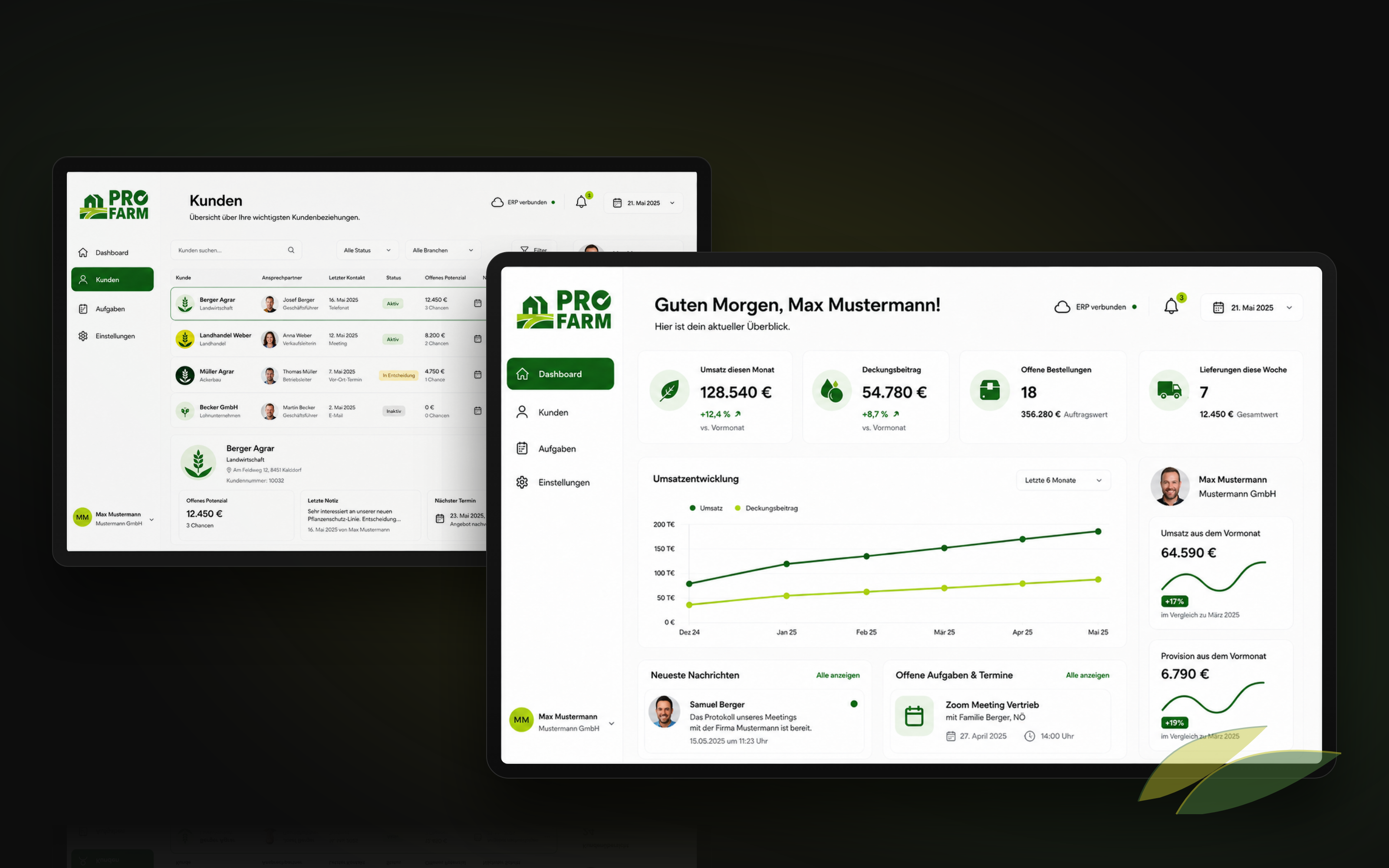 PROFarm – Kundenportal & Dashboard mit ERP-Anbindung
